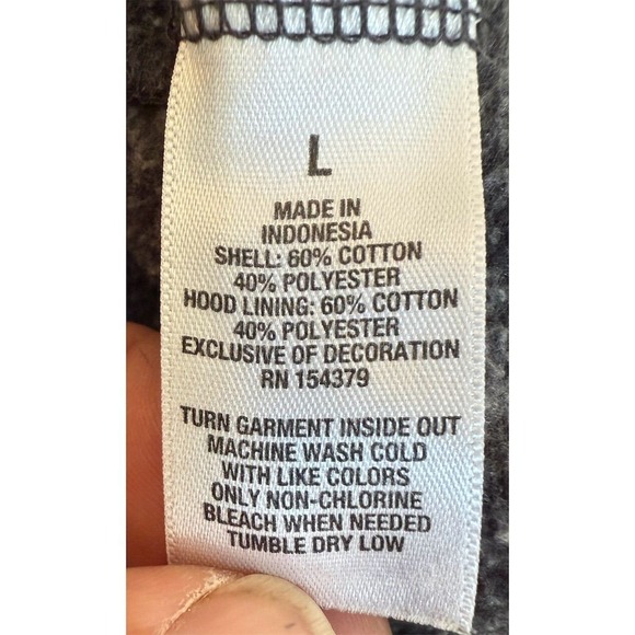 Aeropostale NY Women's Gray Floral Hoodie Size L Kangaroo Pocket Pullover Aero - Picture 3 of 8